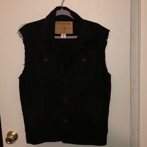 True Religion Black Cut Vest